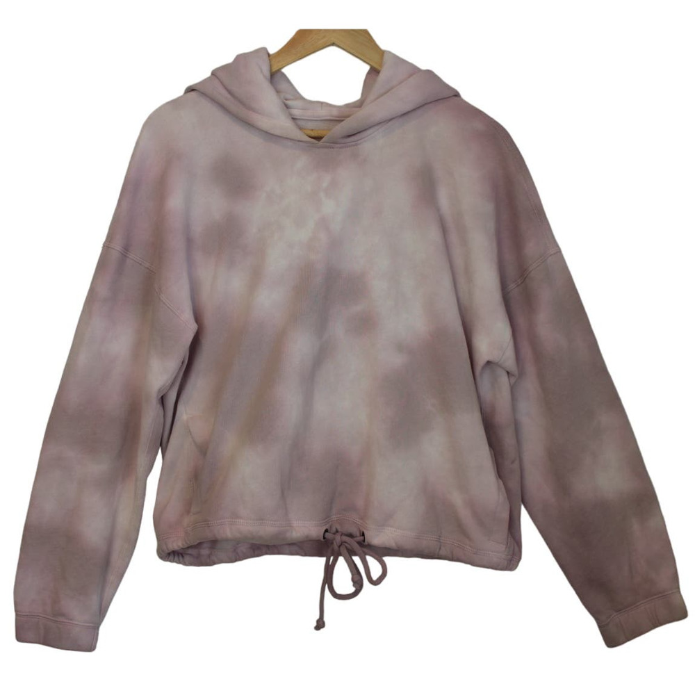 Abercrombie & Fitch Soft A&F Pink Tie Dye Long Sleeve Hoodie Sweatshirt Size L